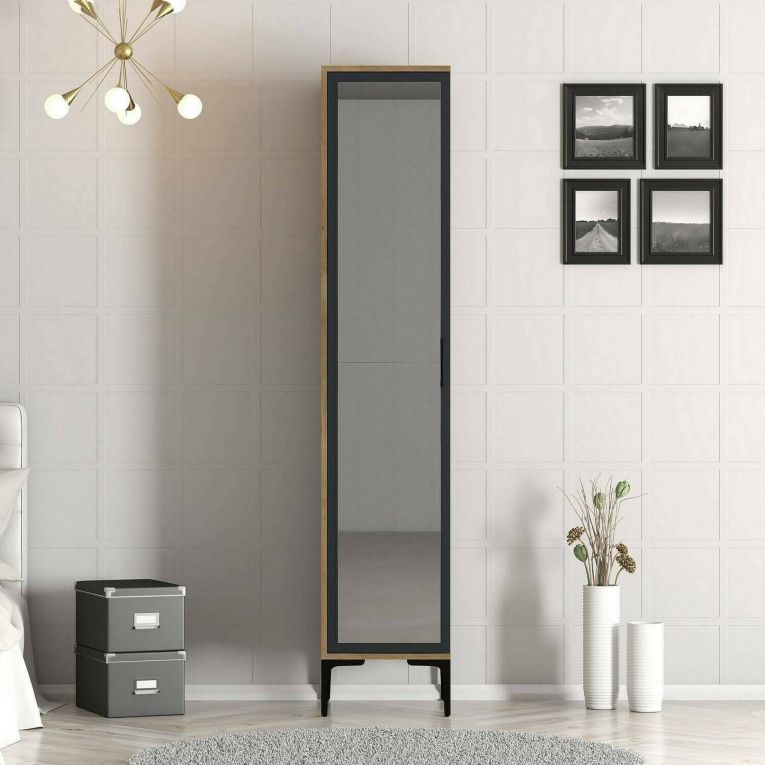 Armadio noce e nero slim 40x201h cm - Asfodelo