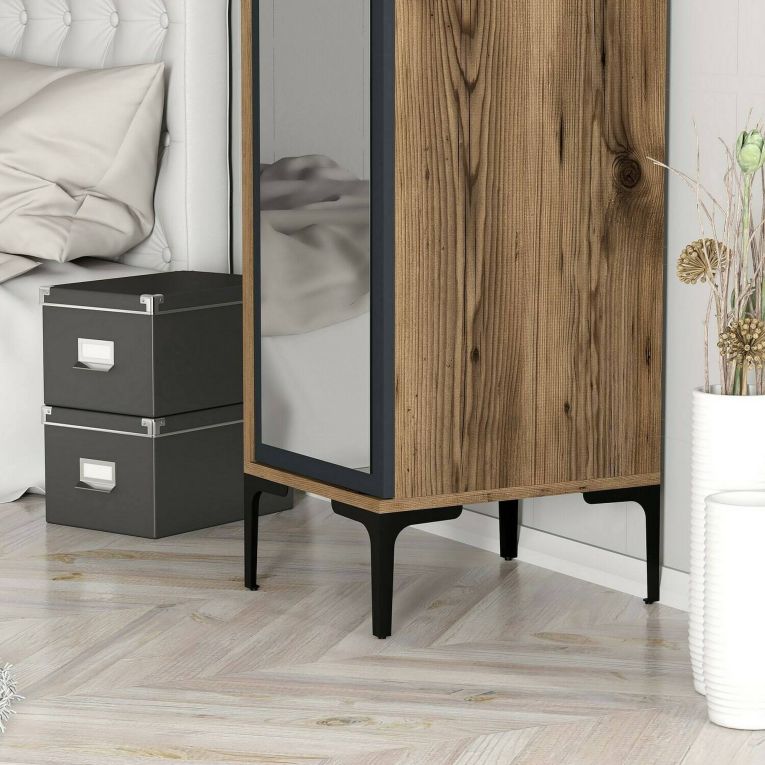 Armadio noce e nero slim 40x201h cm - Asfodelo