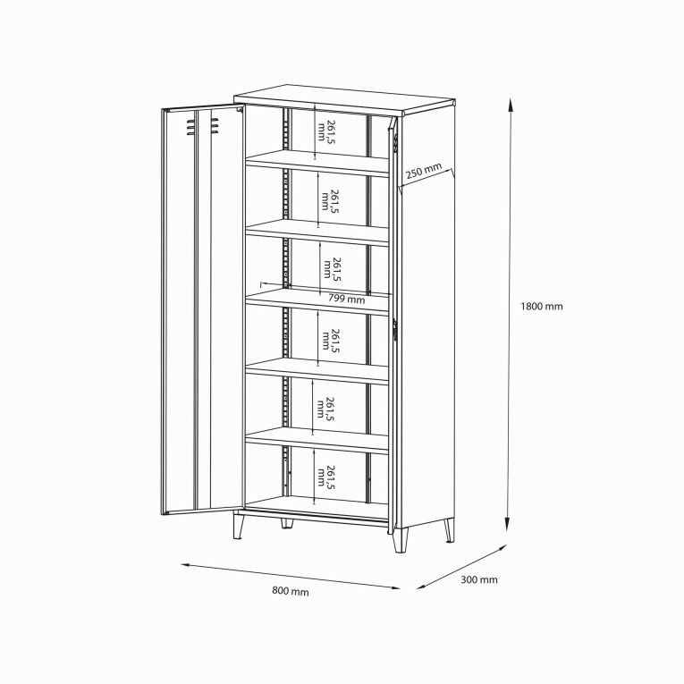 Armadio panna ante battenti 80x180h cm - Pezzaze