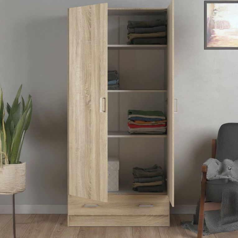 Armadio quercia con cassetto 79x170h cm - Amylya