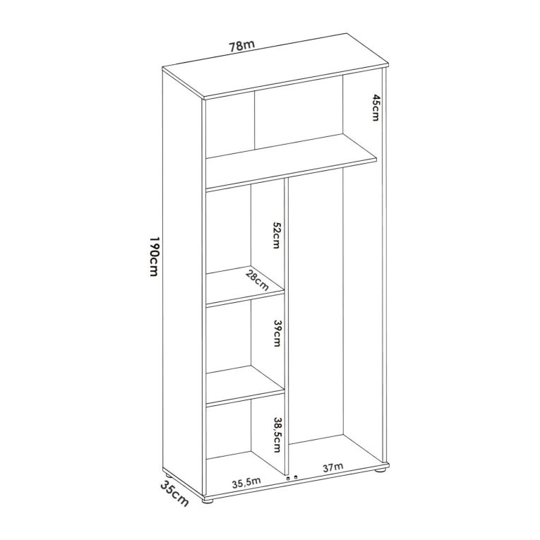 Armadio rovere 2 ante 78x190h cm - Arna
