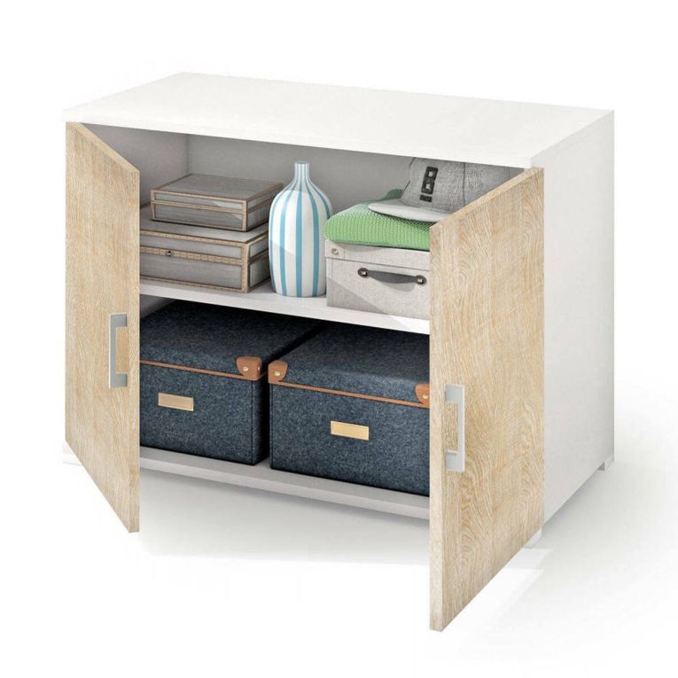 Armadio rovere e bianco 2 ante 90x66h cm - Serafinito