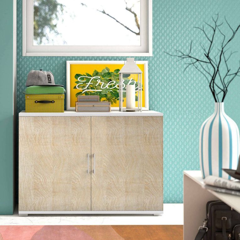 Armadio rovere e bianco 2 ante 90x66h cm - Serafinito