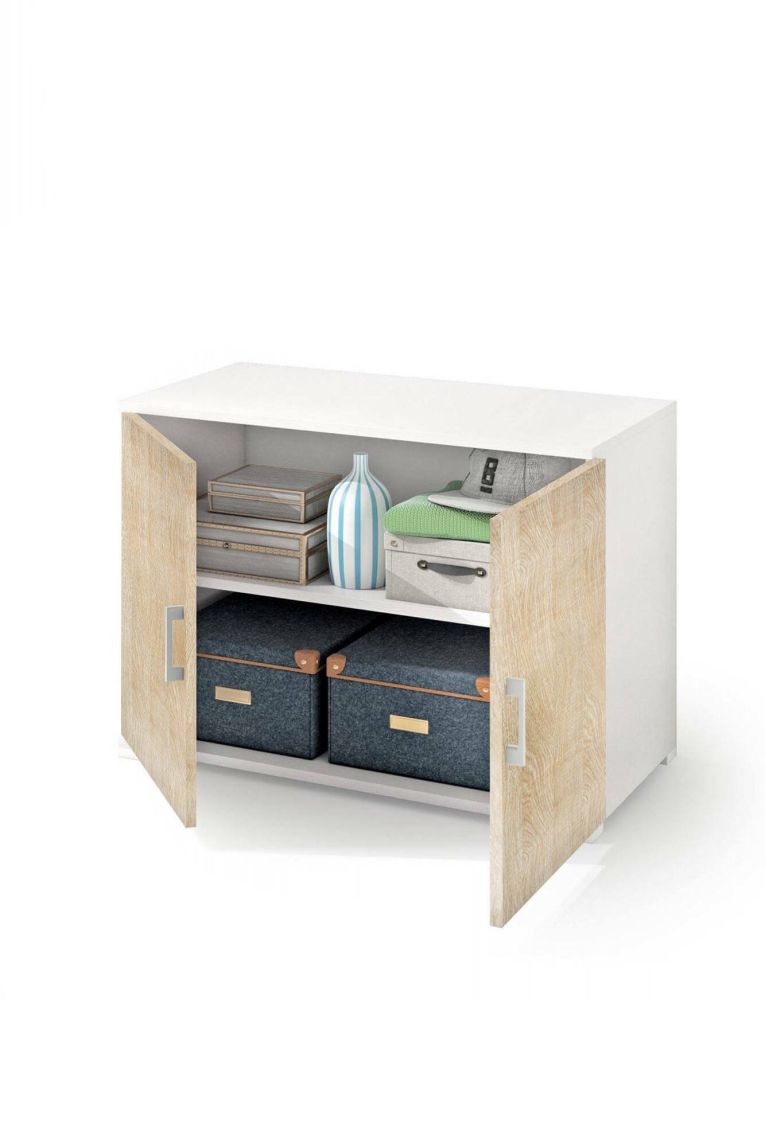 Armadio rovere e bianco 2 ante 90x66h cm - Serafinito