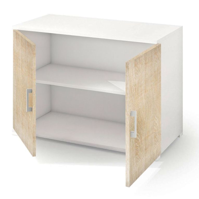 Armadio rovere e bianco 2 ante 90x66h cm - Serafinito