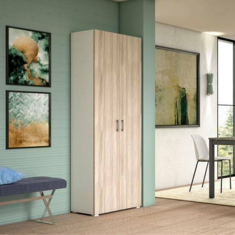 Armadio rovere e bianco con cassetto 72x195h cm - Angy