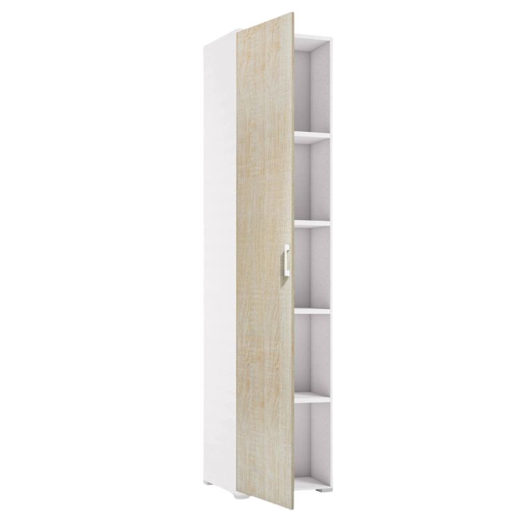 Armadio rovere e bianco stretto 45x195h cm - Aloise