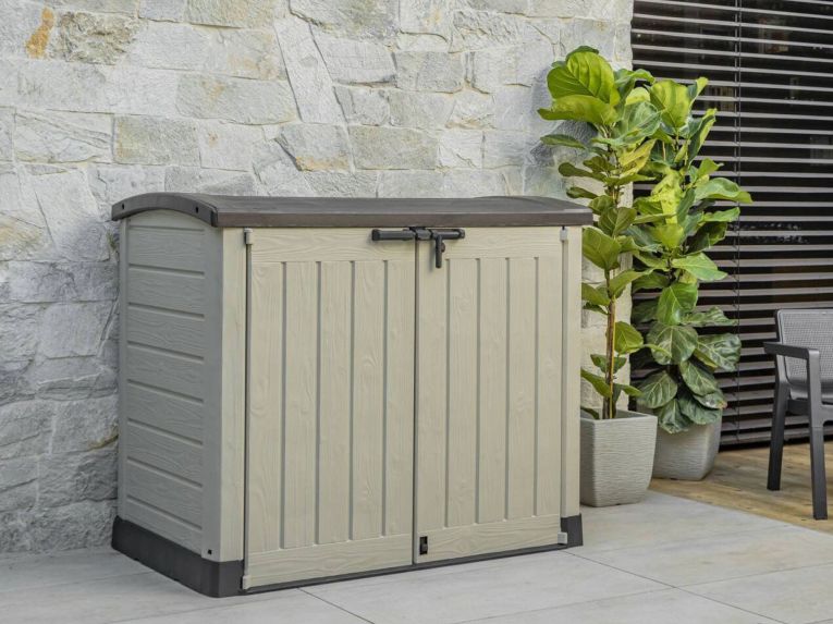 Armadio terrazzo 2 ante beige 146x120h cm - Hinton