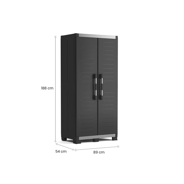 Armadio terrazzo 2 ante nero 89x188h cm - Brandon