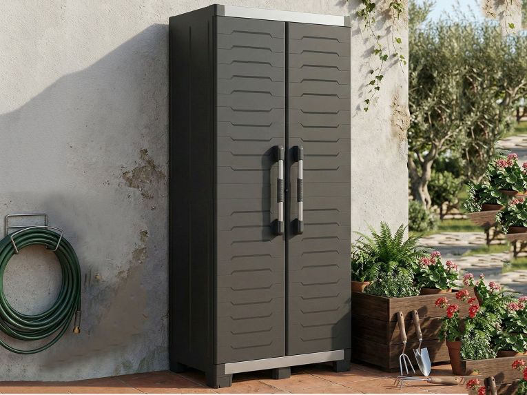 Armadio terrazzo 2 ante nero 89x188h cm - Brandon