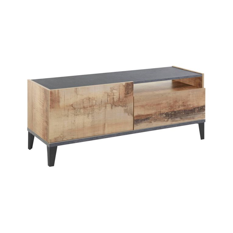 Base TV acero e ardesia 120x40x47h cm in legno - Atris