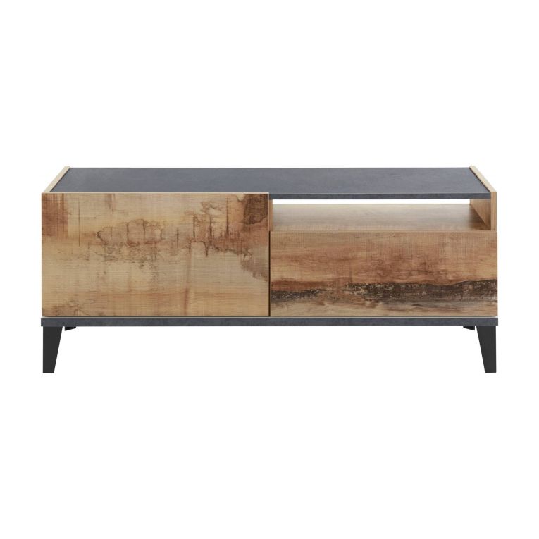 Base TV acero e ardesia 120x40x47h cm in legno - Atris