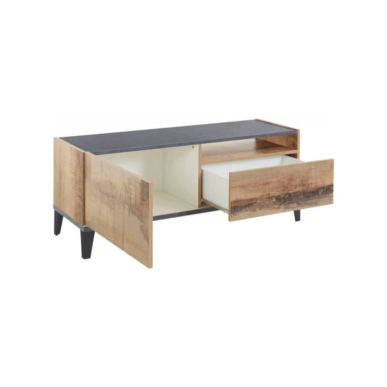 Base TV acero e ardesia 120x40x47h cm in legno - Atris