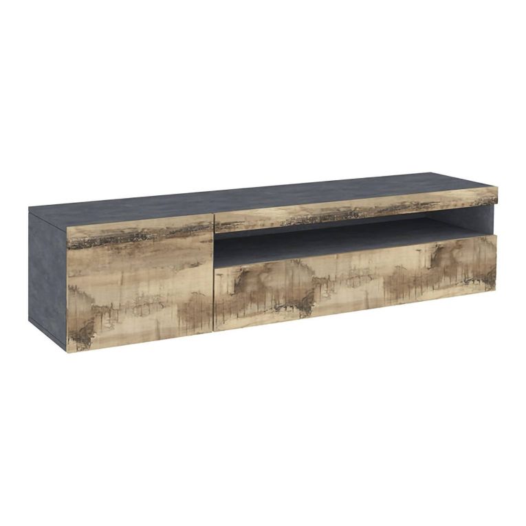 Base TV acero e ardesia 150x40x37h cm - Aquilo