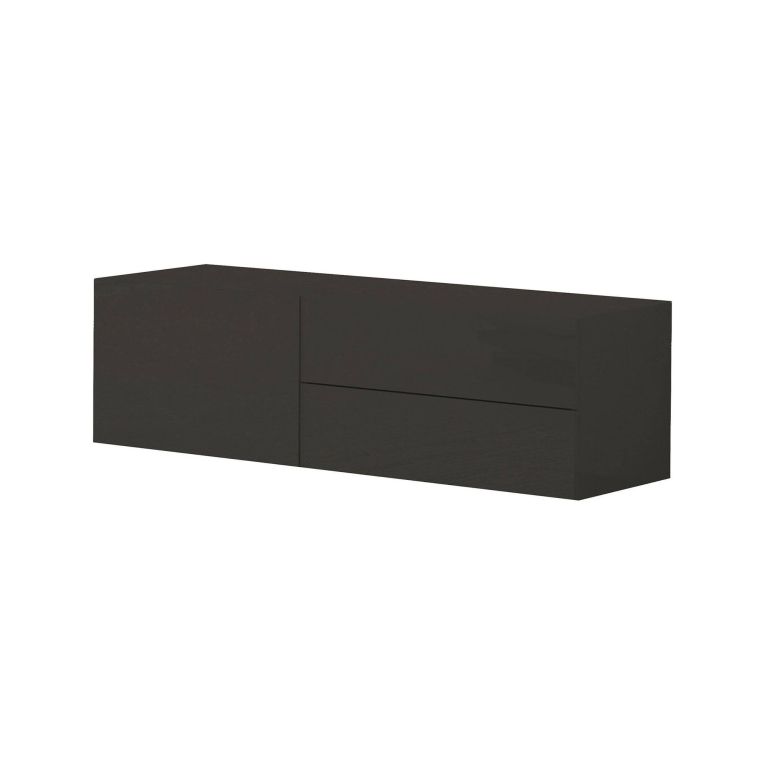 Base TV antracite lucido 110x40x35h cm in legno - Amleto