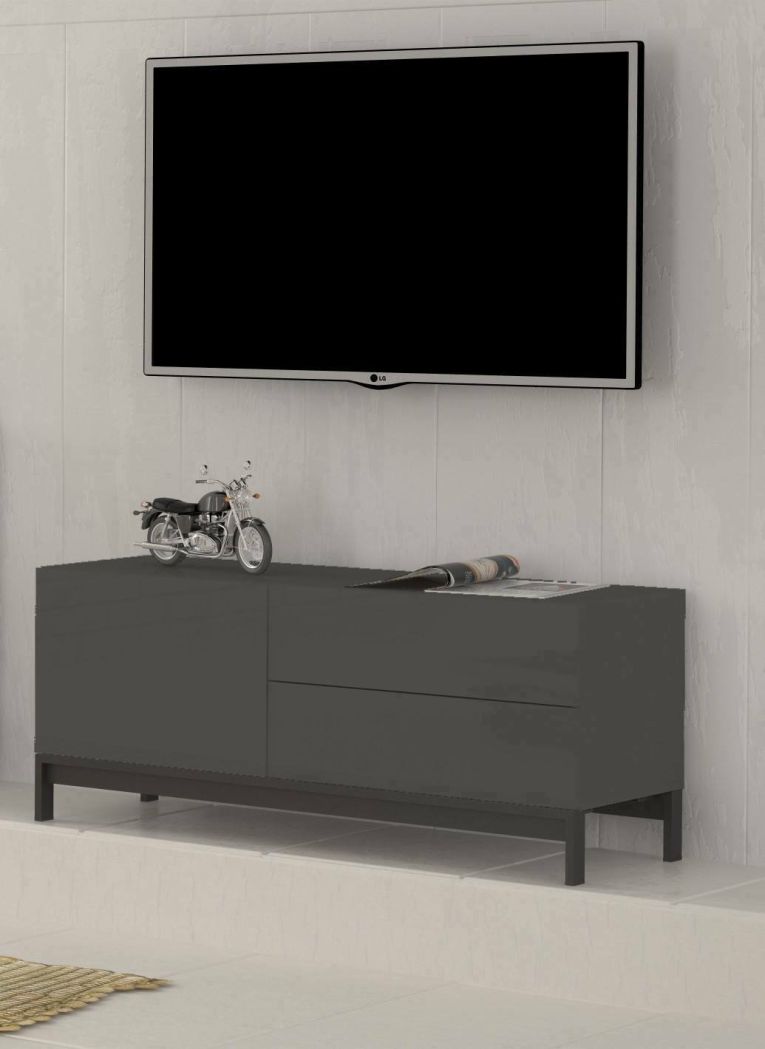 Base TV antracite lucido 110x40x47h cm in legno - Azad