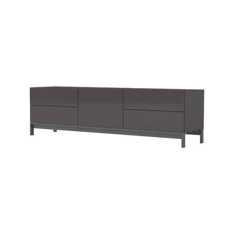 Base TV antracite lucido 170x40x35h cm in legno - Ardesia