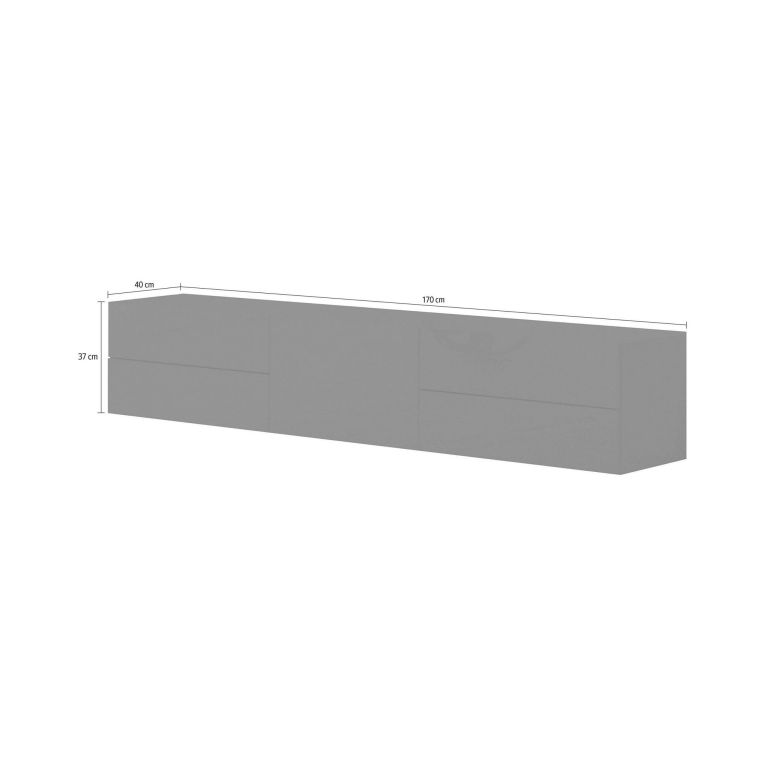 Base TV antracite lucido 170x40x35h cm in legno - Ariad