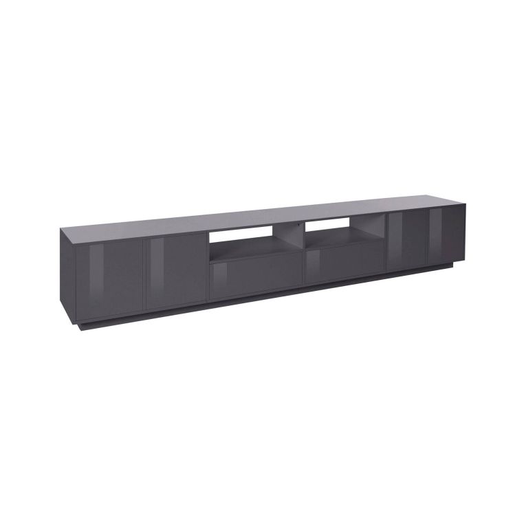 Base TV antracite lucido 260x41x46h cm 4 ante e 2 cassetti - Albak
