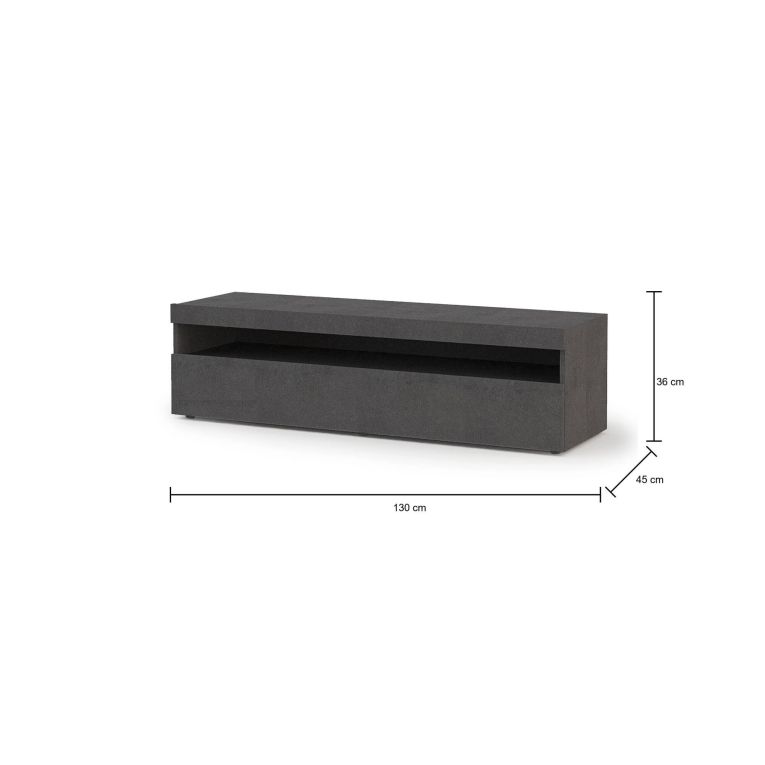 Base TV ardesia 130x45x36h cm in legno - Gianna