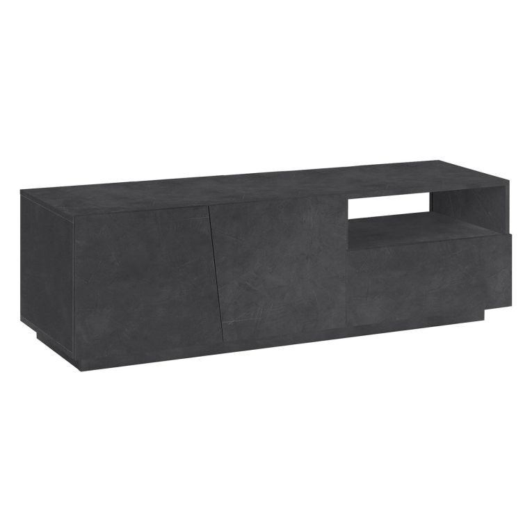 Base TV ardesia 150x43x46h cm 2 ante e 1 cassetto - Aiace