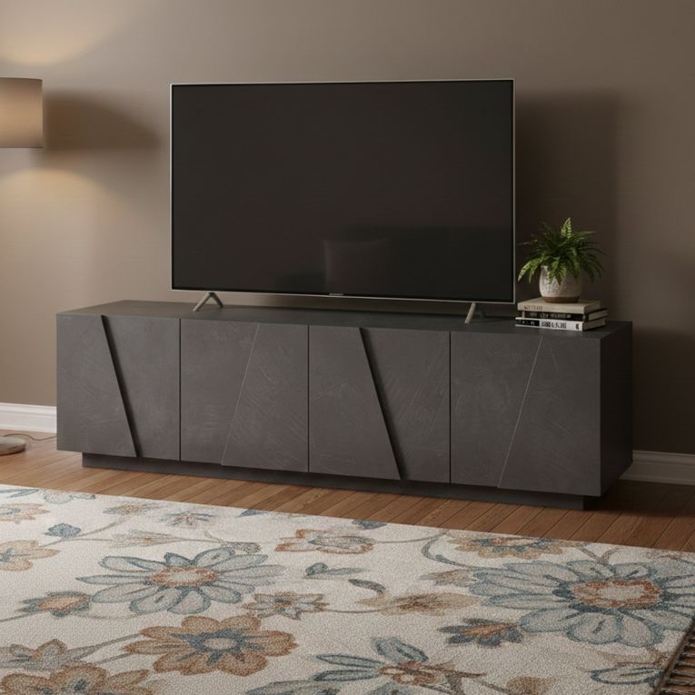 Base TV ardesia 162x44x46h cm 4 ante e 1 cassetto - Acix