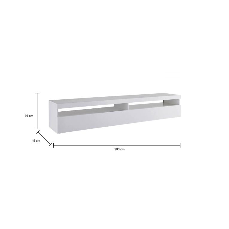 Base TV ardesia 200x45x36h cm 2 ante in legno - Akon
