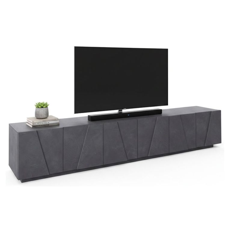 Base TV ardesia 244x44x46h cm 6 ante e 1 cassetto - Aemilor