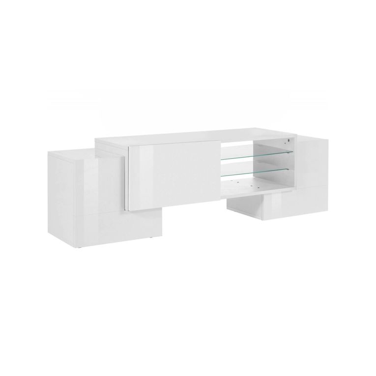 Base TV bianco lucido 100x45x45h cm 3 ante - Moldavite