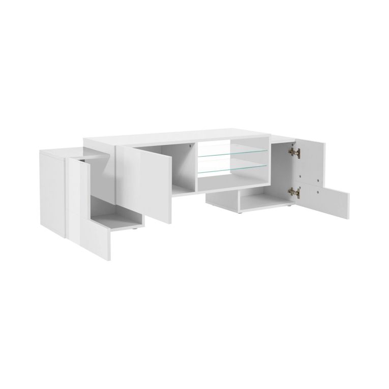 Base TV bianco lucido 100x45x45h cm 3 ante - Moldavite