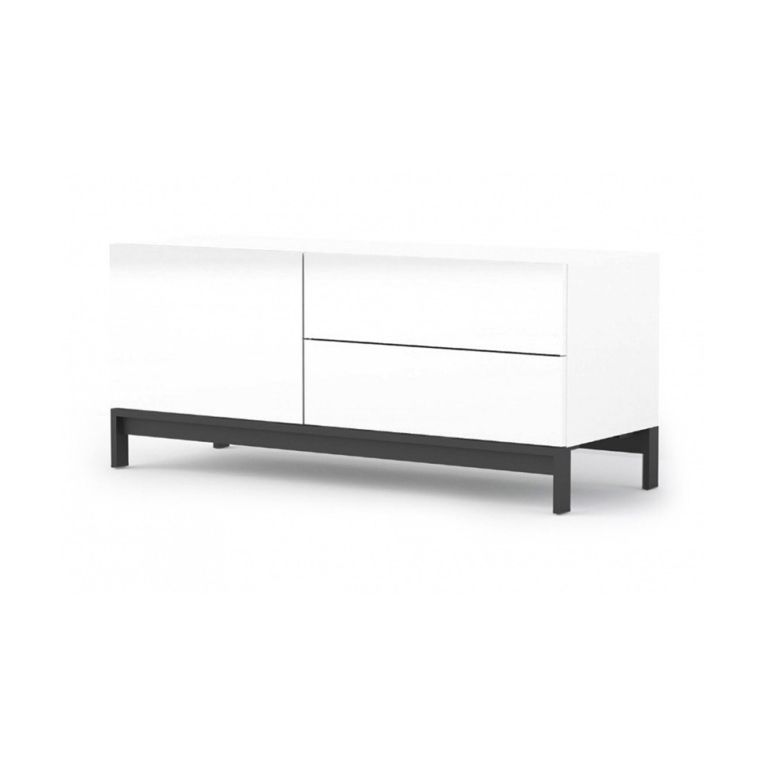 Base TV bianco lucido 110x40x47h cm in legno - Azad