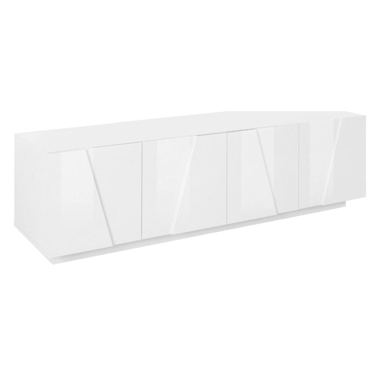Base TV bianco lucido 162x44x46h cm 4 ante e 1 cassetto - Acix