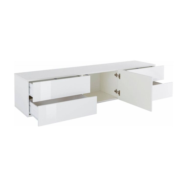 Base TV bianco lucido 170x40x35h cm 4 cassetti - Ardesia