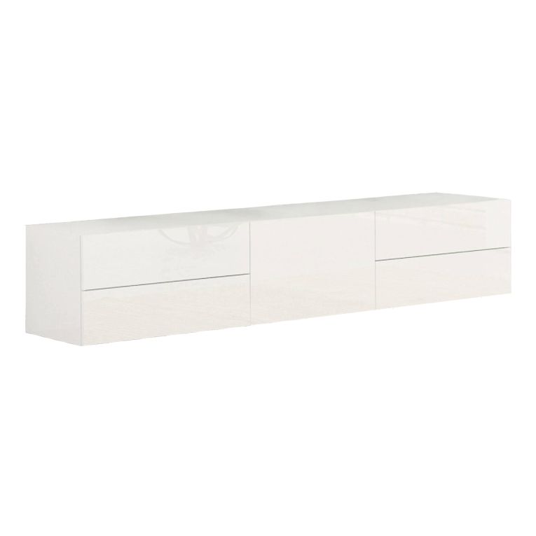 Base TV bianco lucido 170x40x35h cm in legno - Ariad