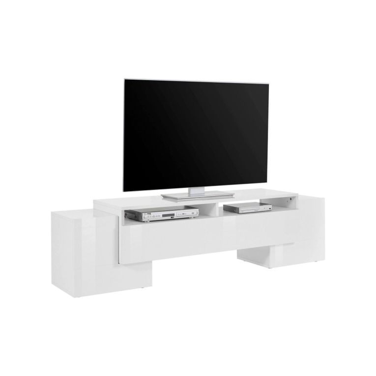Base TV bianco lucido 170x45x45h cm 3 ante - Abele