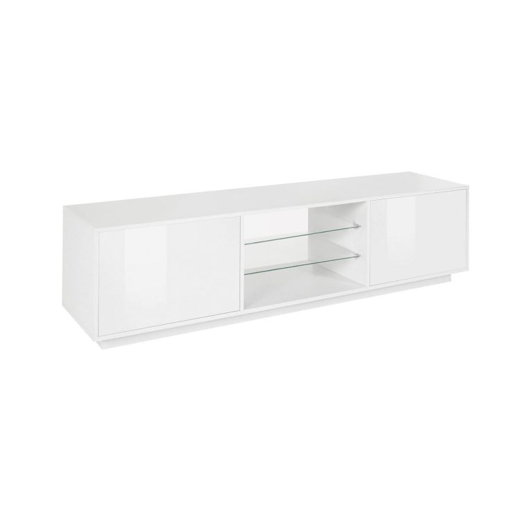 Base TV bianco lucido 180x41x46h cm 2 ante - Lola