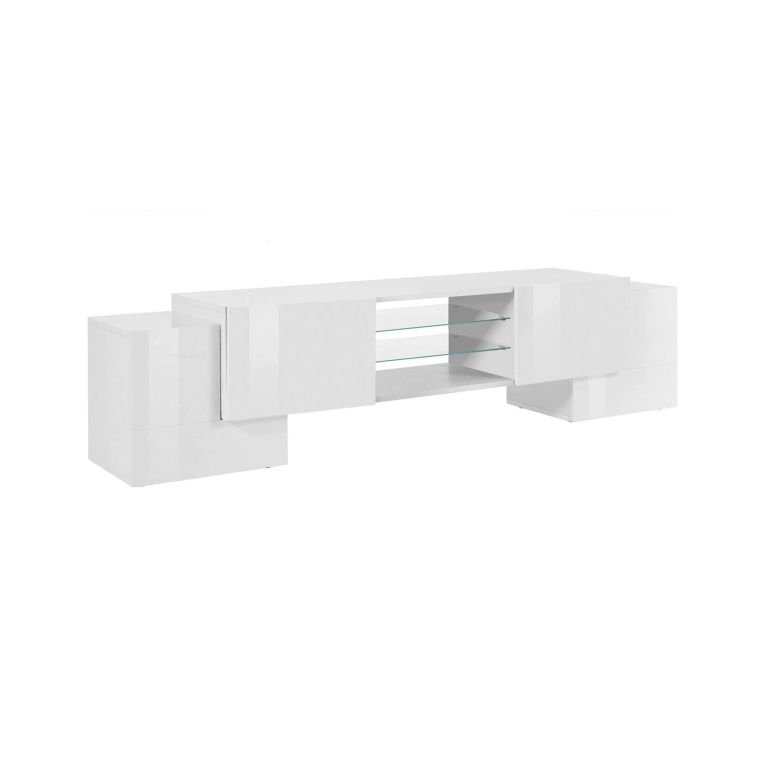 Base TV bianco lucido 190x45x45h cm 4 ante - Arancione