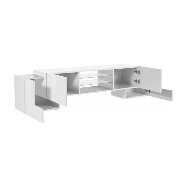 Base TV bianco lucido 190x45x45h cm 4 ante - Arancione