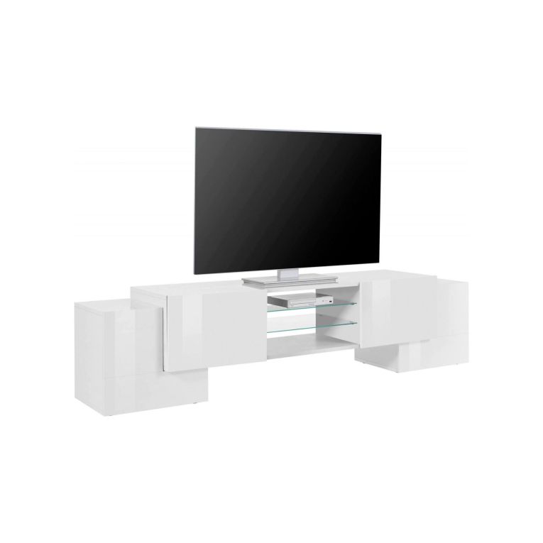 Base TV bianco lucido 190x45x45h cm 4 ante - Arancione