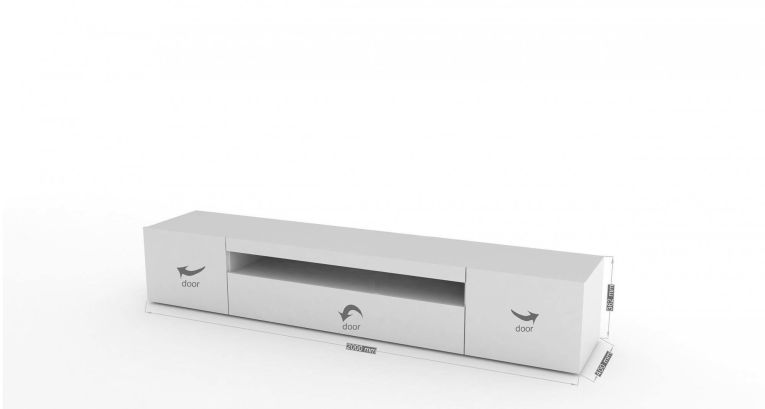 Base TV bianco lucido 200x40x37h cm 3 ante - Amore
