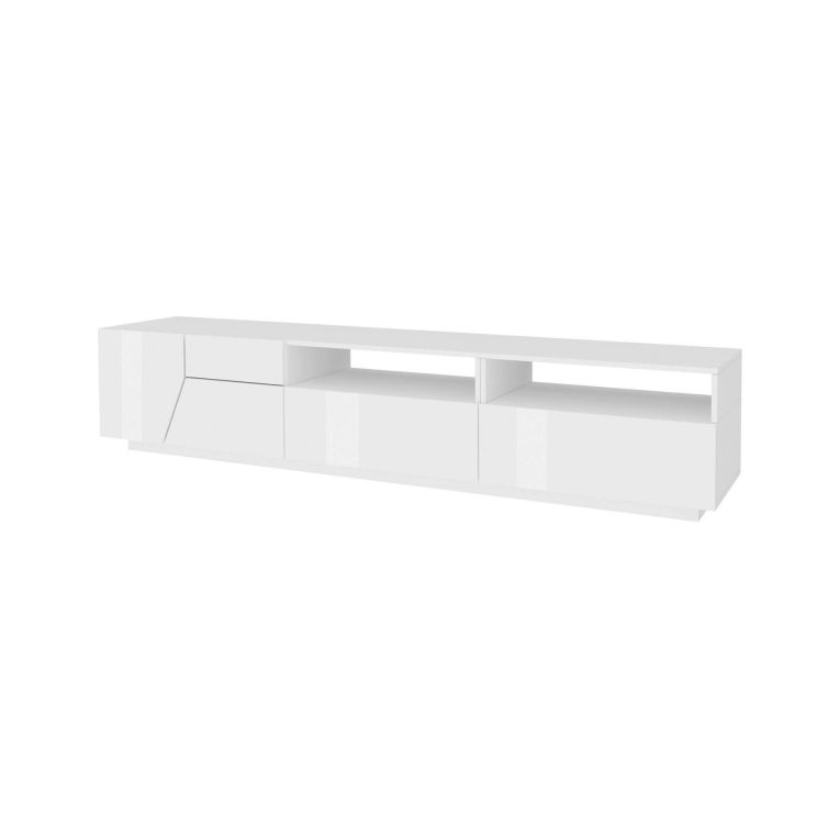 Base TV bianco lucido 200x43x46h cm 2 ante e 2 cassetti - Arghi