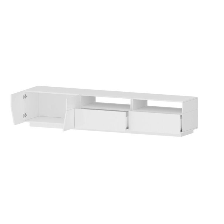 Base TV bianco lucido 200x43x46h cm 2 ante e 2 cassetti - Arghi