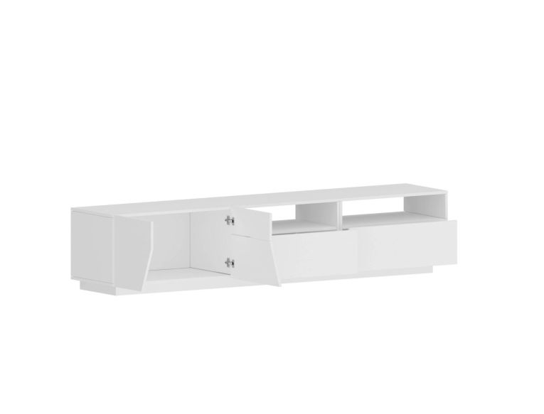 Base TV bianco lucido 200x43x46h cm 2 ante e 2 cassetti - Arghi