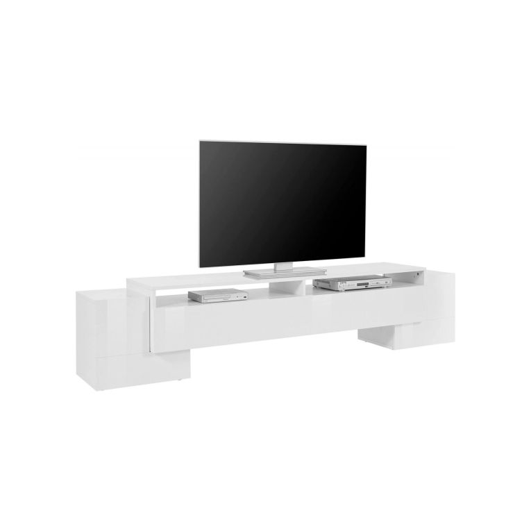 Base TV bianco lucido 210x45x45h cm 3 ante - Amis