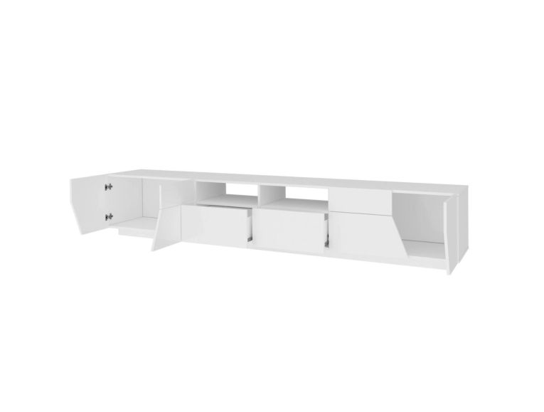 Base TV bianco lucido 260x43x46h cm 4 ante e 2 cassetti - Asdrubale