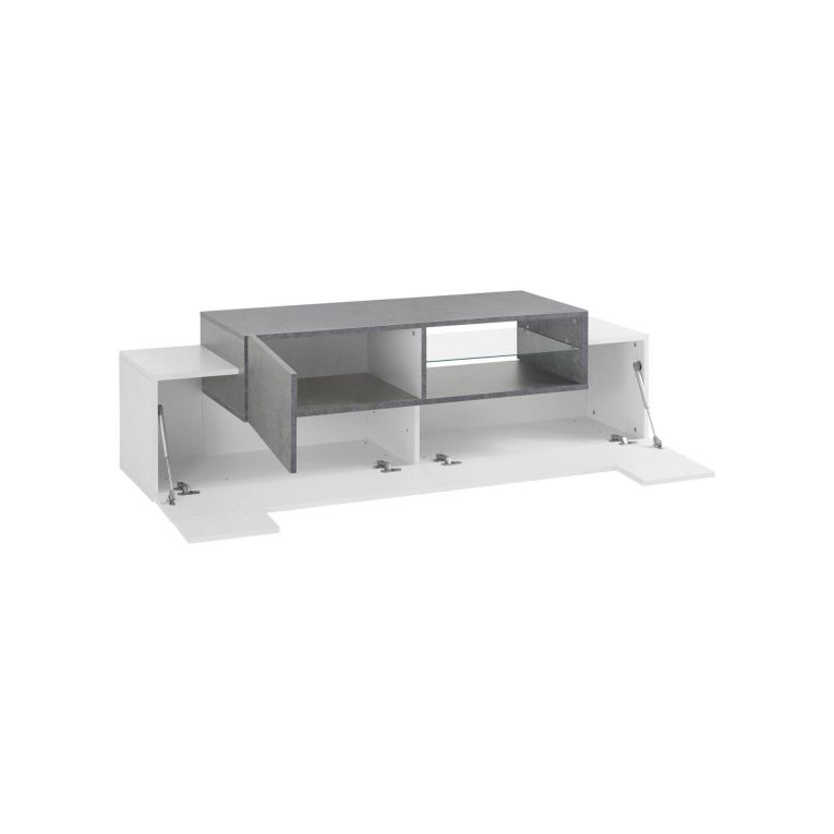Base TV bianco lucido,cemento 160x45x51h cm 3 ante - Andris