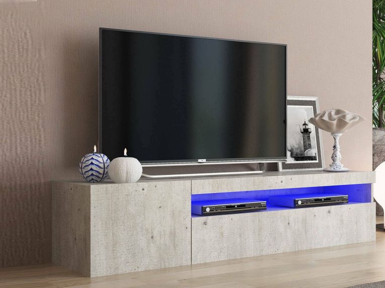 Base TV cemento 150x40x37h cm 2 ante - Ardy