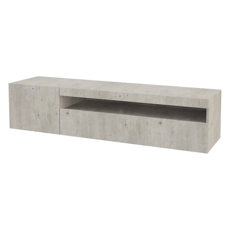 Base TV cemento 150x40x37h cm 2 ante in legno - Ardy