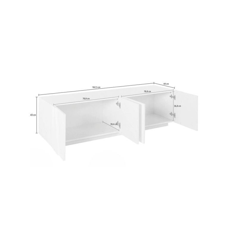 Base TV cemento 162x44x46h cm 4 ante e 1 cassetto - Acix
