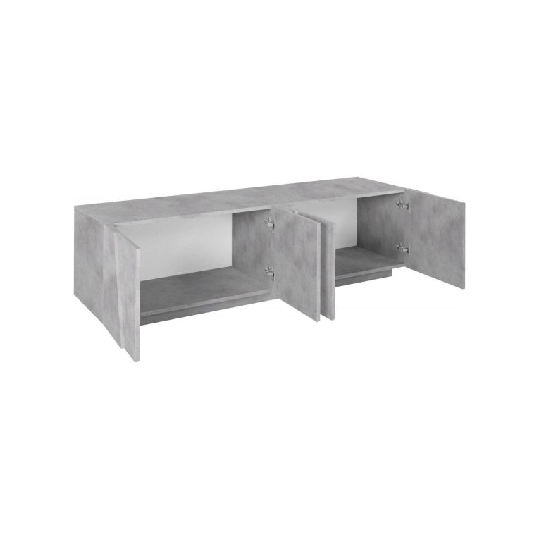 Base TV cemento 162x44x46h cm 4 ante e 1 cassetto - Acix